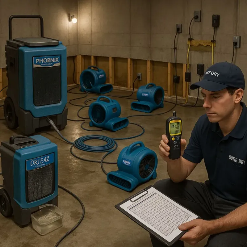 Structural Drying and Dehumidification process in Malone, FL